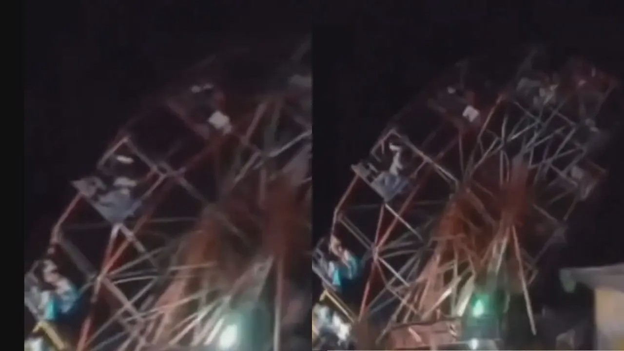 Video captó el momento exacto en que rueda de la fortuna se derrumba con 80 personas a bordo. Hay más de 30 heridos. 