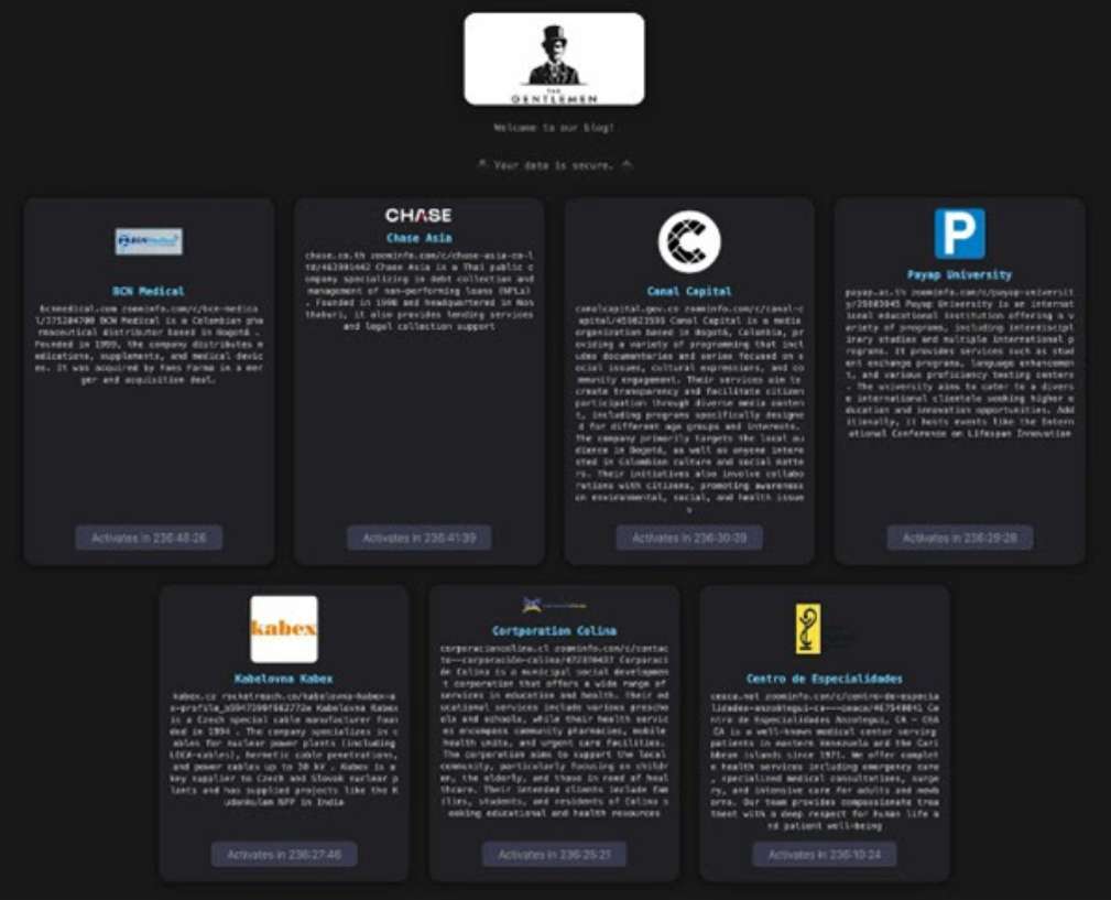 Así se ve el sitio del 'ransomware' 'The Gentleman' / Eset