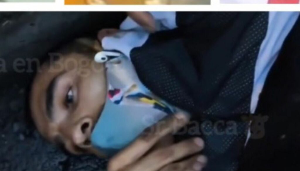 Rostro de sicario (pantallazo de X: @pasaenbogotá)