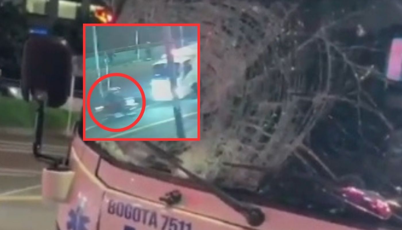 Joven en moto atropellado por ambulancia quedó en estado crítico en Bogotá