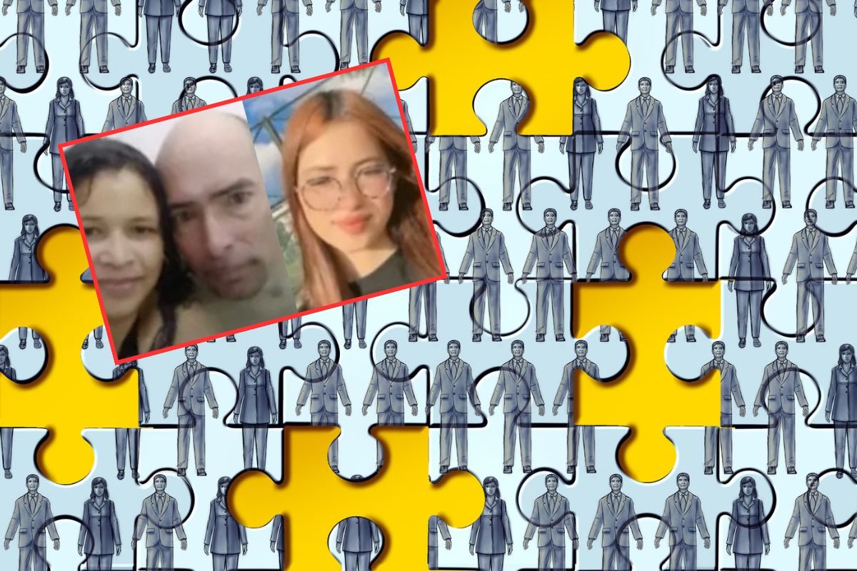 En el recuadro, integrantes de la familia que desapareció en Bogotá el 22 de marzo y que ya fue ubicada