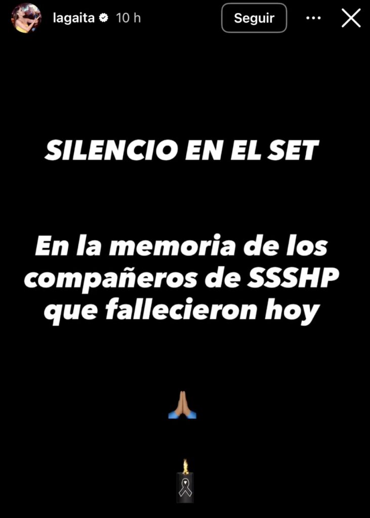 Mensaje de Carolina Gaitán por las víctimas de una riña durante rodaje de 'Sin senos sí hay paraíso' en Bogotá / Instagram: @lagaita
