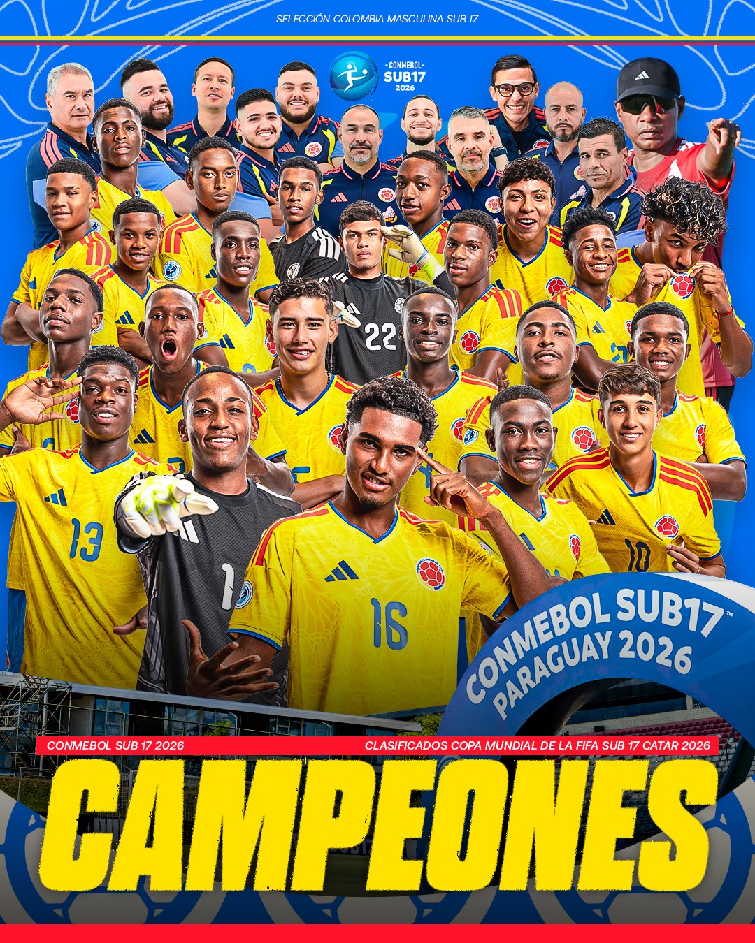 Colombia campeón Sudamericano sub17: goleó a Argentina en Paraguay