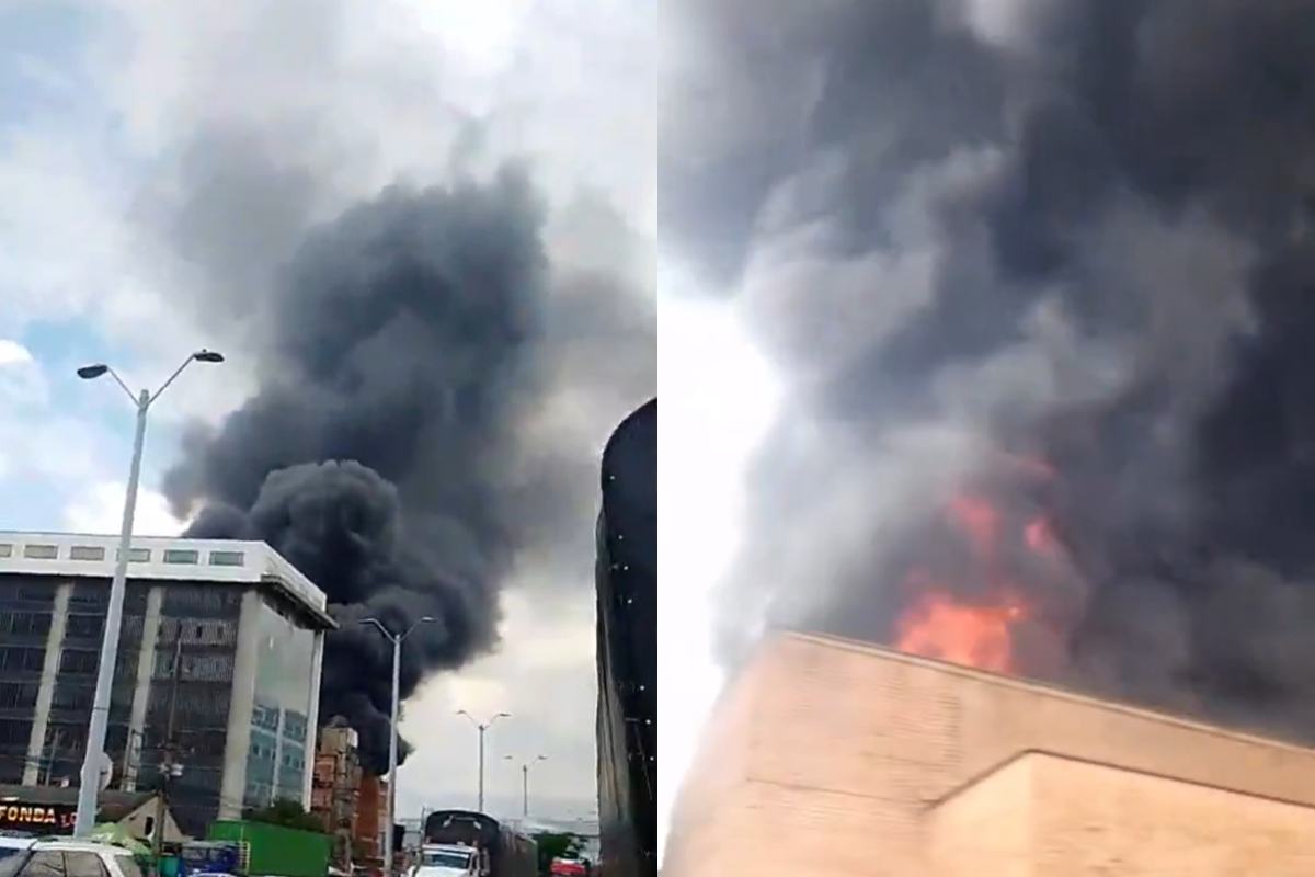 Alerta por incendio en bodega de Itagüí, cerca de Medellín videos en el sitio