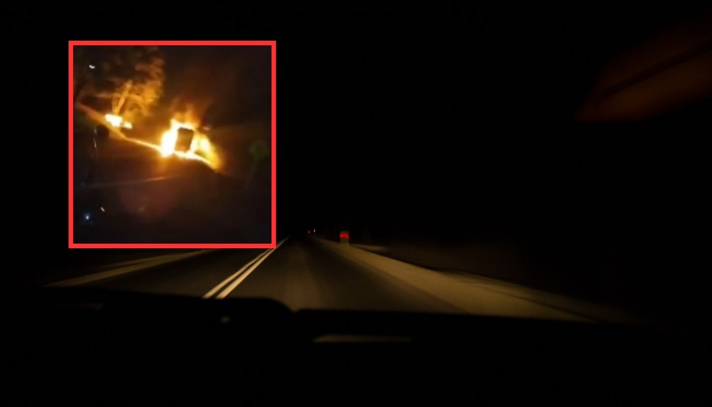 Noche de angustia en la vía al mar por incursión armada y quema de vehículos