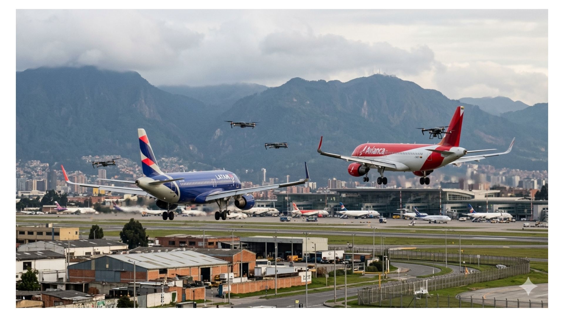 2 aviones abortaron aterrizajes en aeropuerto El Dorado por presencia de drones
