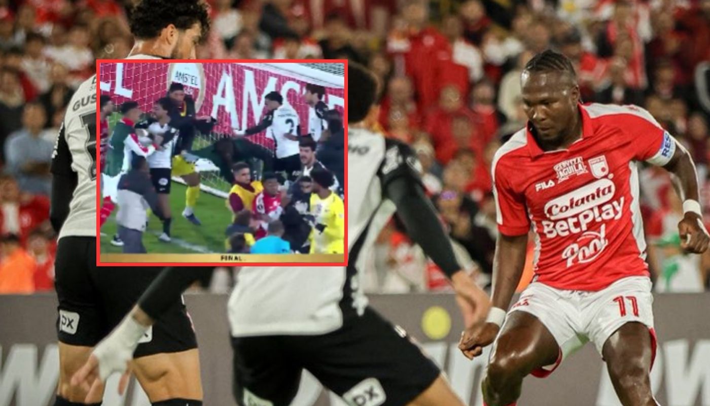 Pelea entre jugadores de Santa Fe y Corinthians tras partido de Libertadores 