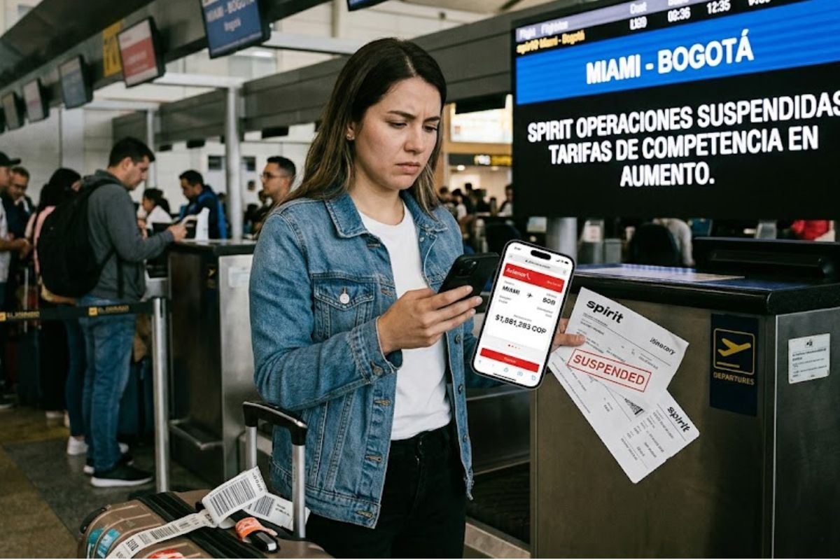 Aumento de precios en vuelos Colombia - Estados Unidos tras cierre de Spirit. Análisis de tarifas de Avianca y Copa, y rutas más afectadas.