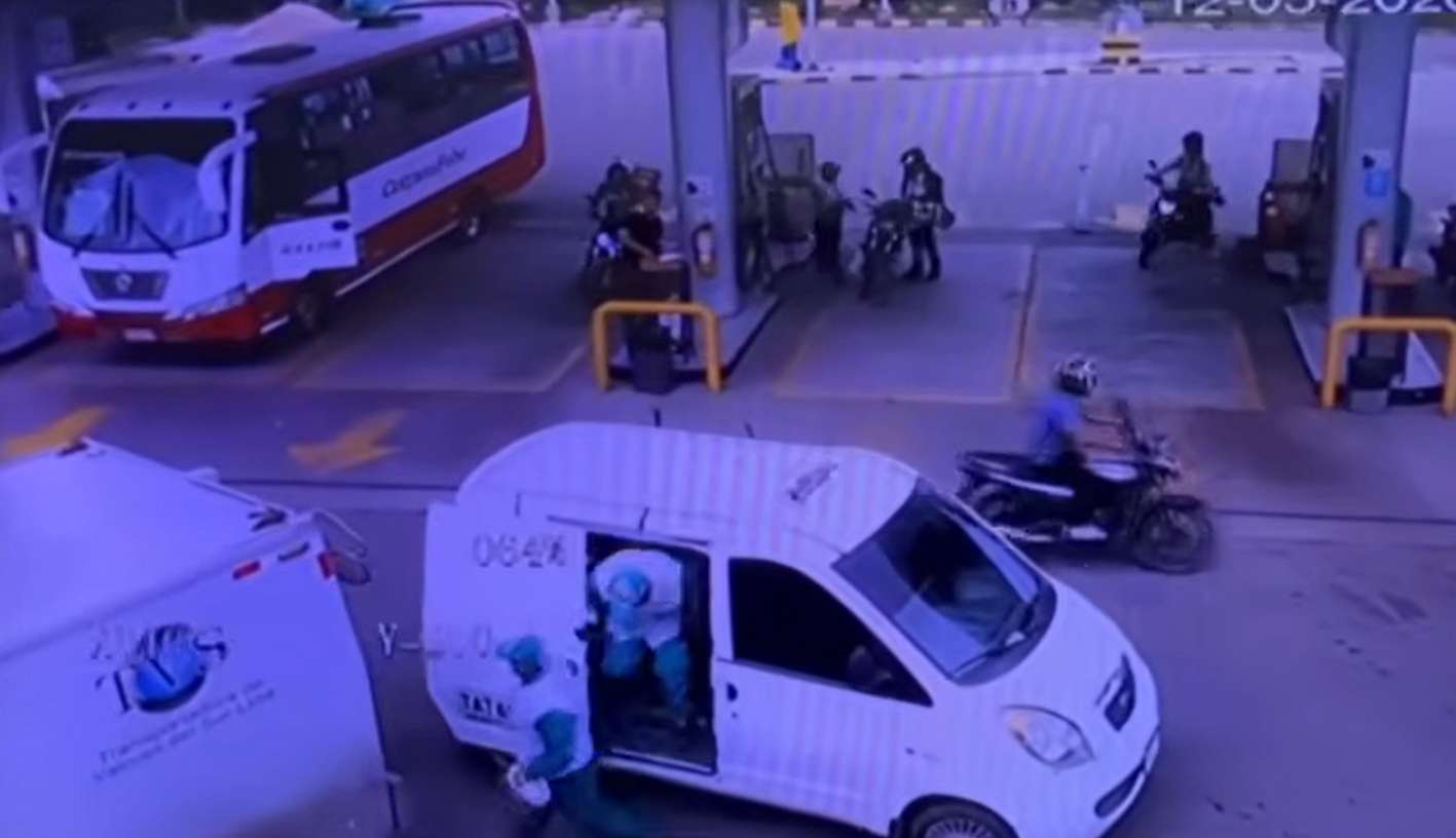 Tiroteo en Soacha: video revela ladrones disfrazados de empleados de gasolinera