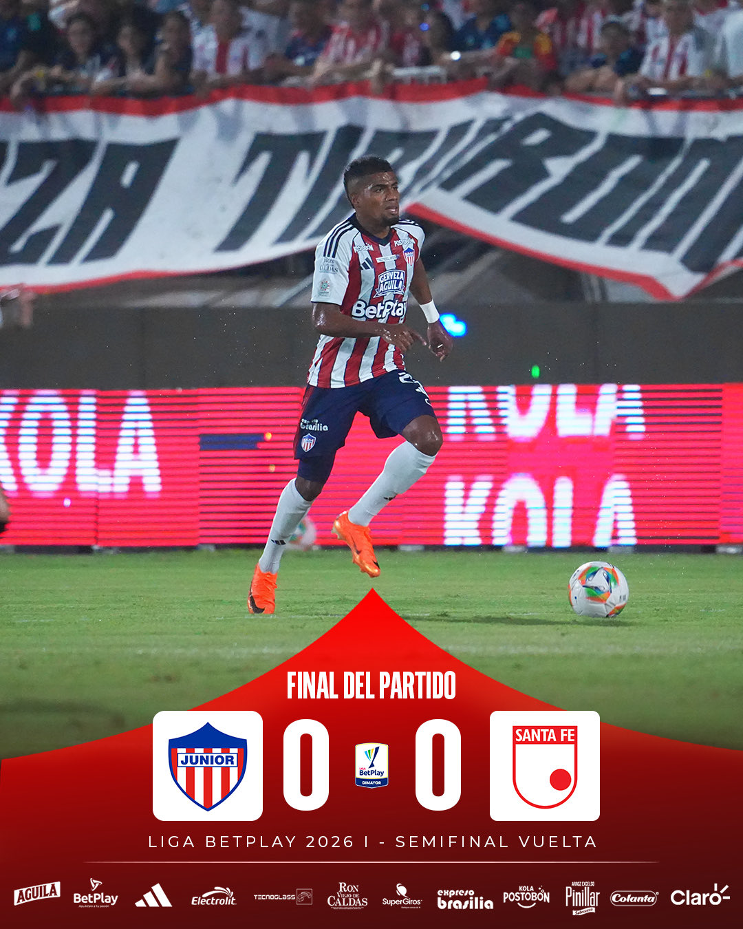 Partido de Junior vs. Santa Fe por la Liga Betplay