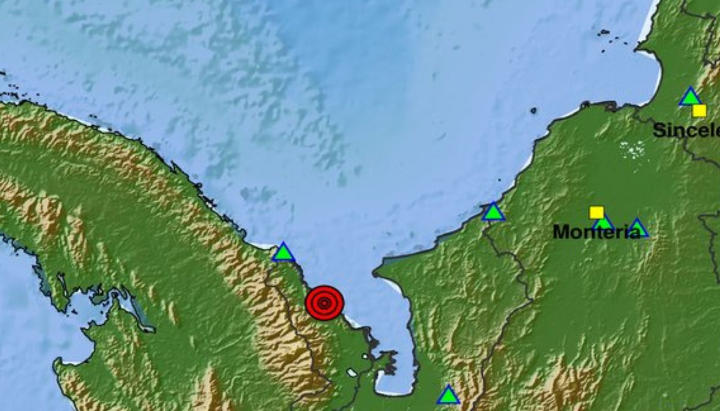 Temblor en Colombia de magnitud 3.1 con epicentro en Mar Caribe cerca de Acandí