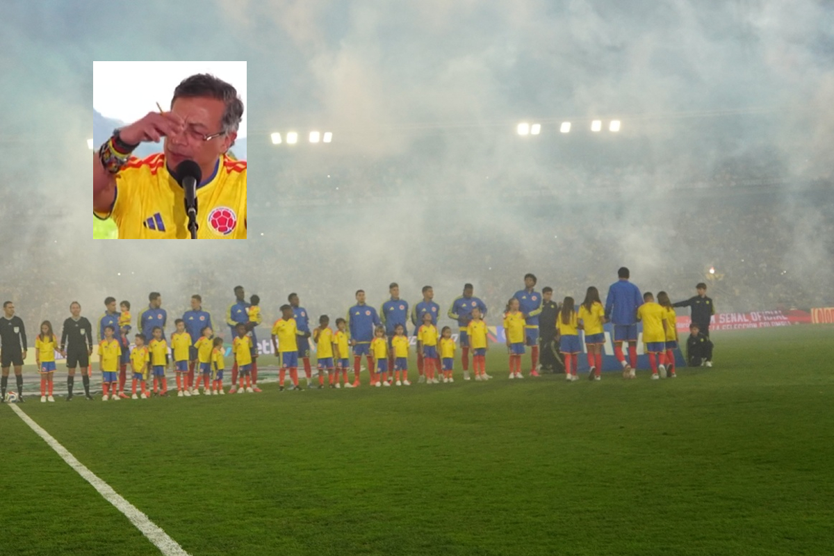 Petro les mostró símbolo en su mano a jugadores de la Selección Colombia
