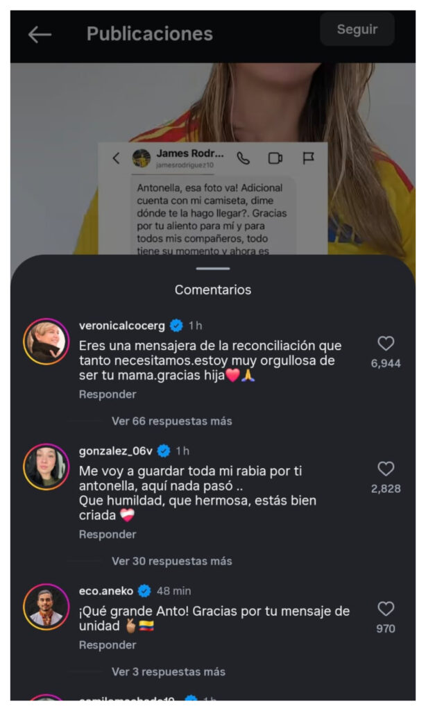 Mensaje de Verónica Alcocer a Antonella Petro