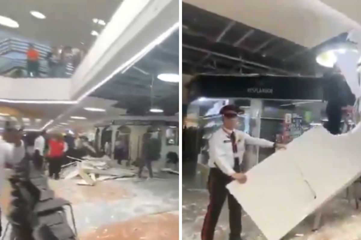 Así quedó el techo que se desplomó en el centro comercial Unicentro de Medellín y dejó varios heridos