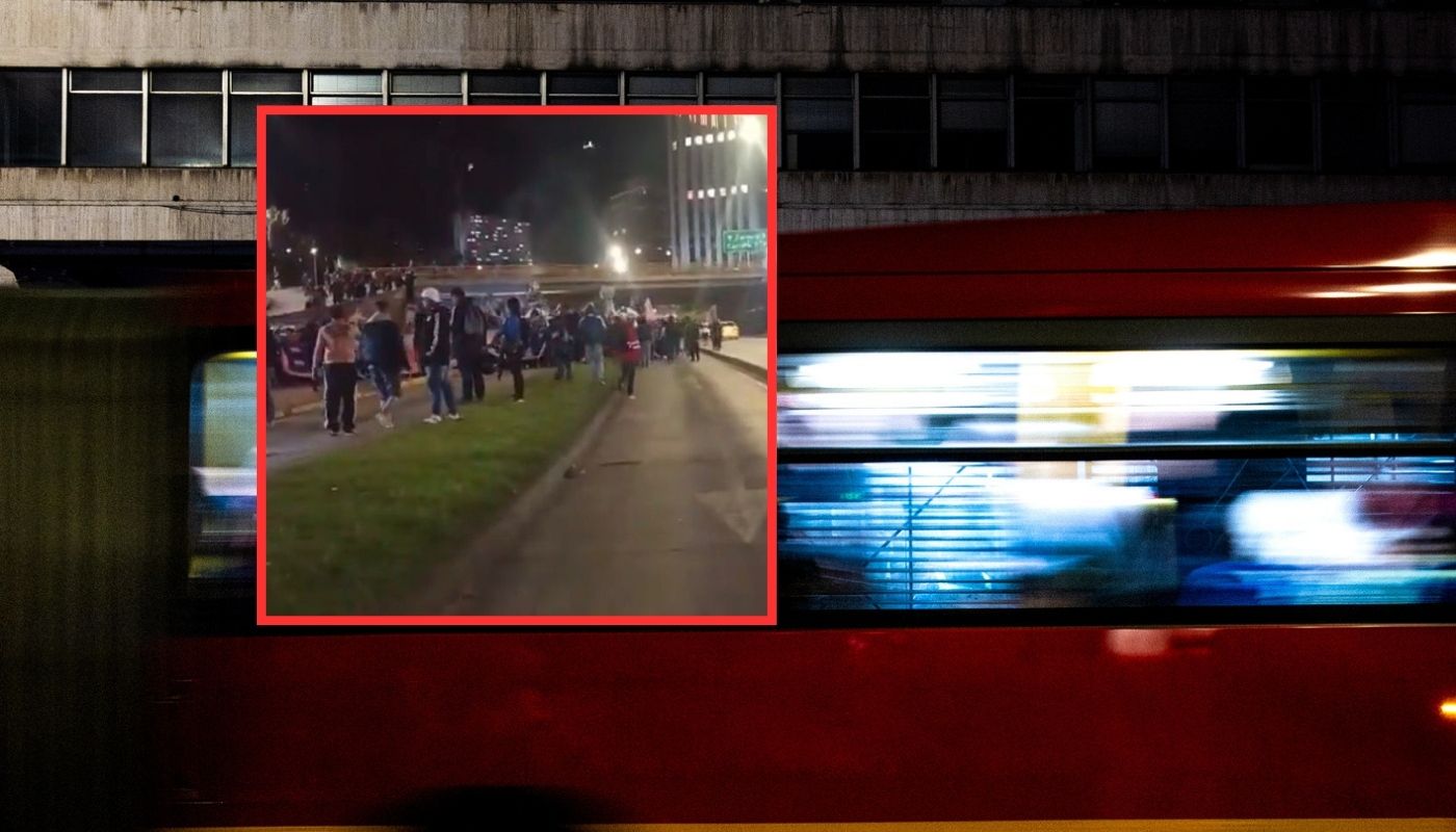 Caos en Transmilenio en Bogotá por marcha sobre avenida calle 26