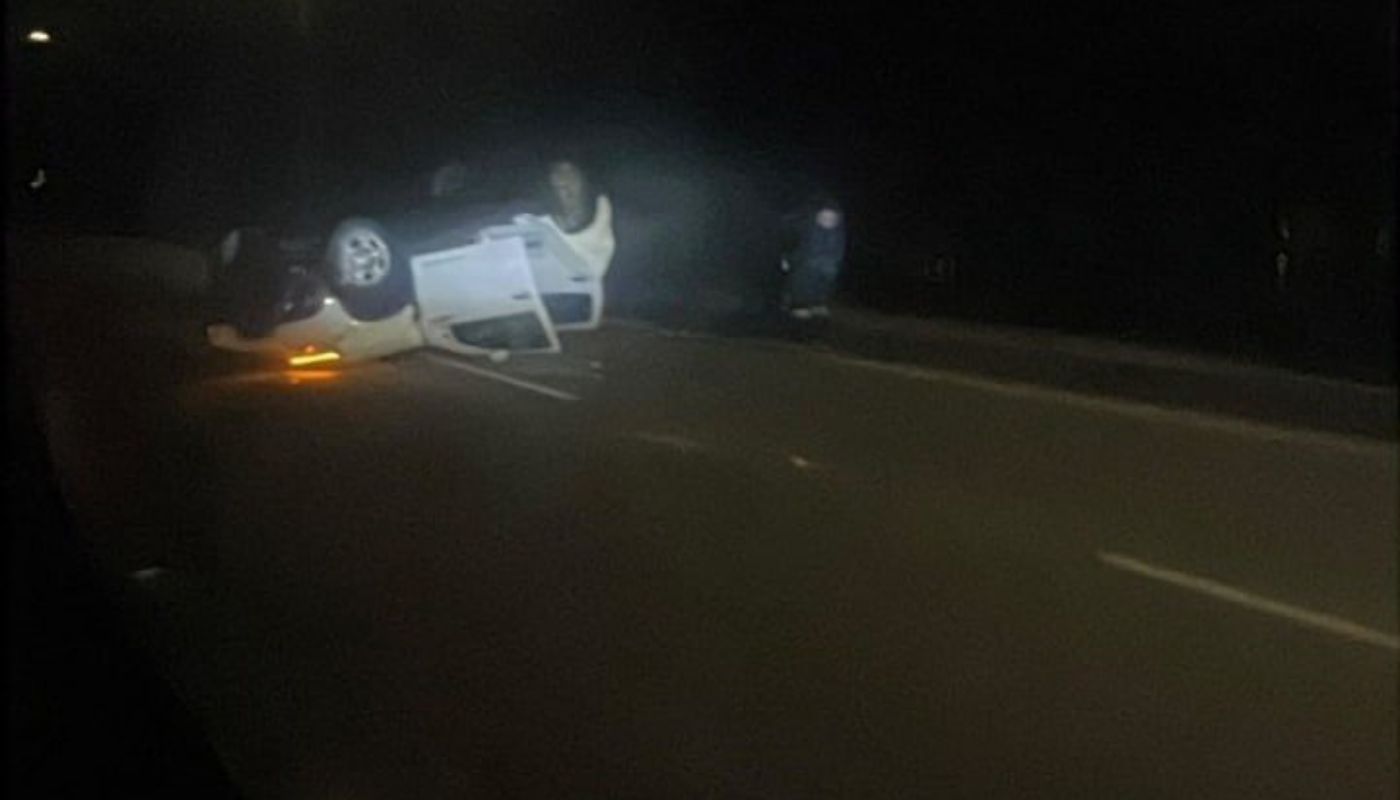 Grave accidente causa trancón en Autopista Norte de Bogotá por camioneta volcada