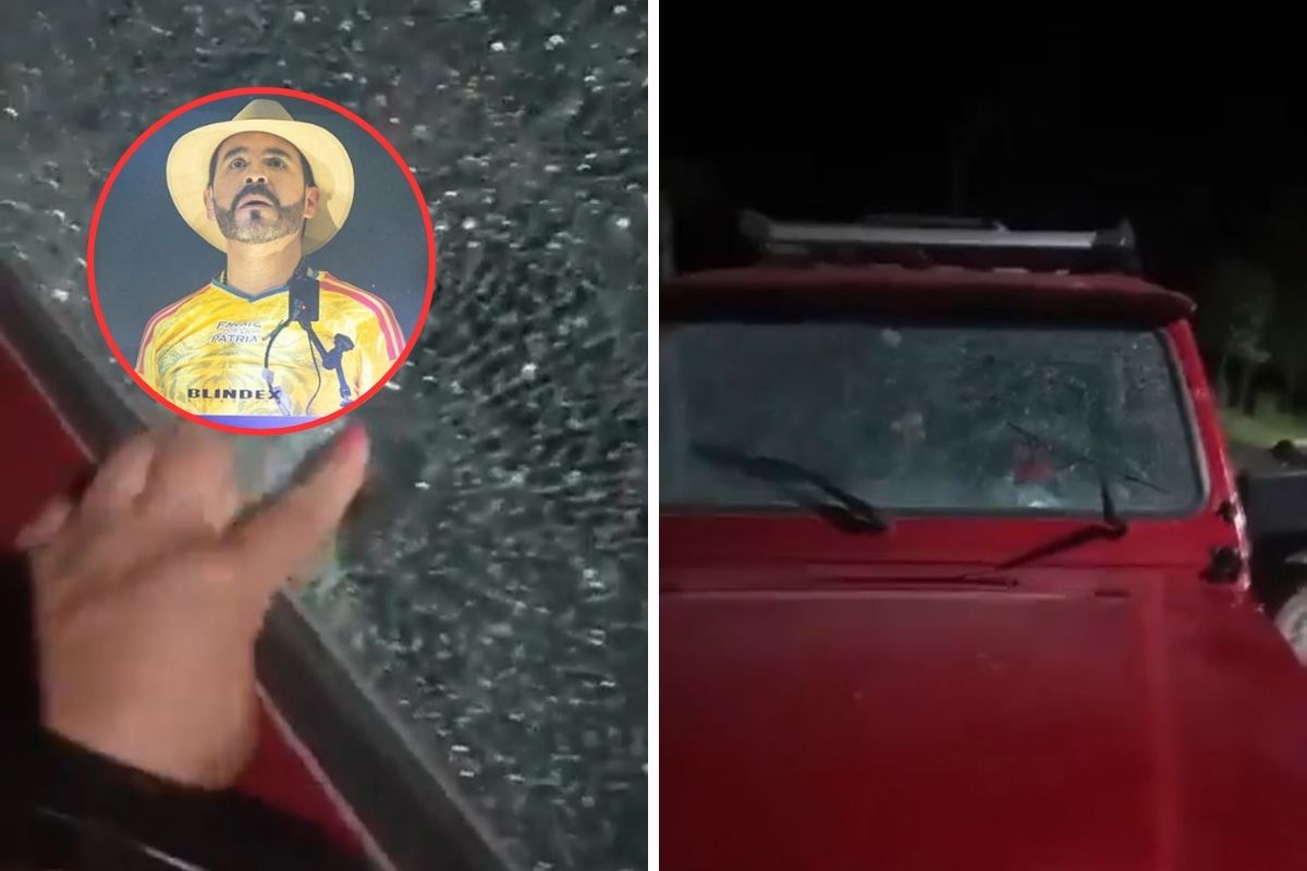 Así quedó la camioneta usada para la campaña de Abelardo de la Espriella que fue atacada a tiros en Viotá, Cundinamarca