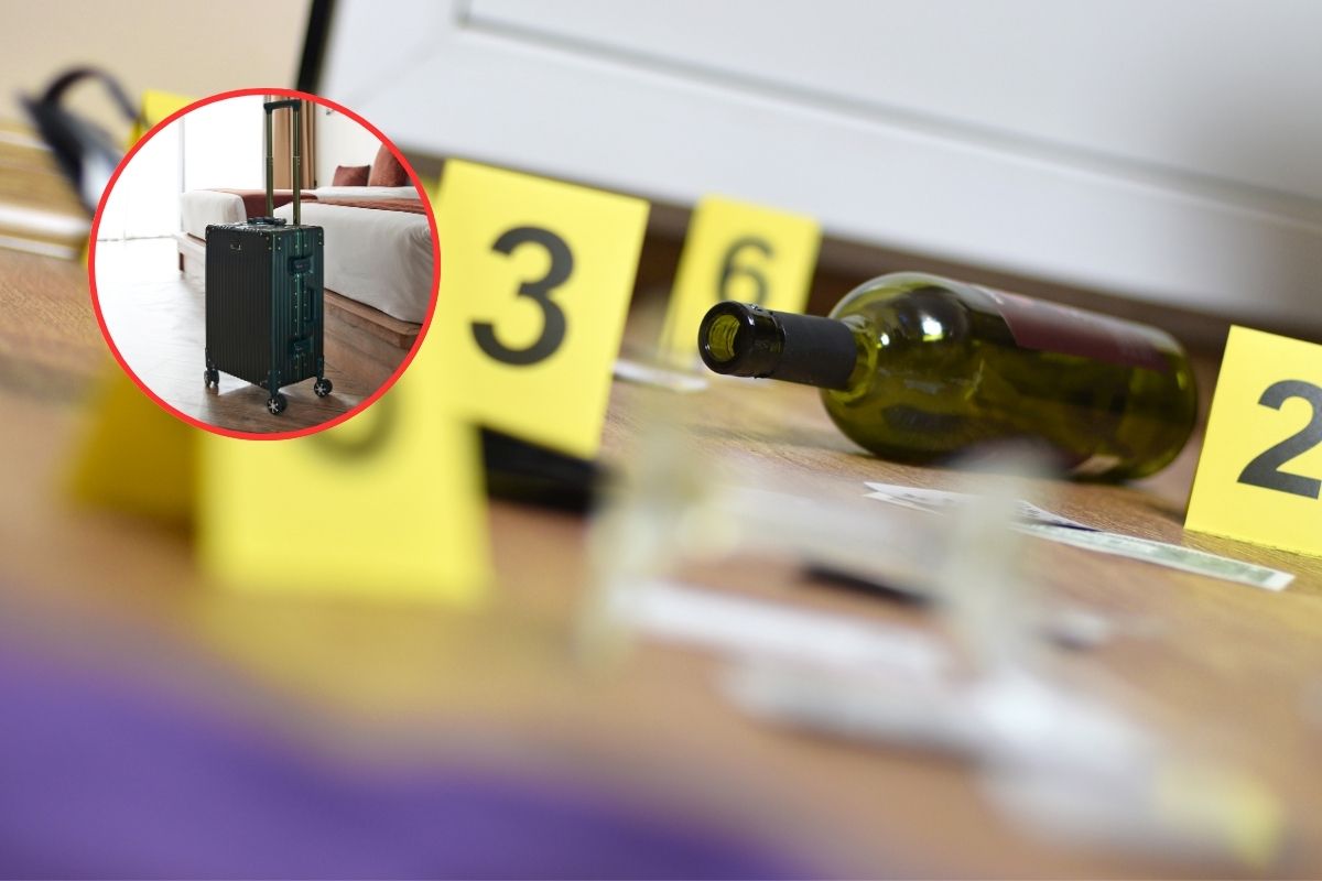 Escena del crimen en un hotel, para contextualizar el caso de una mujer hallada dentro de una maleta en Bogotá