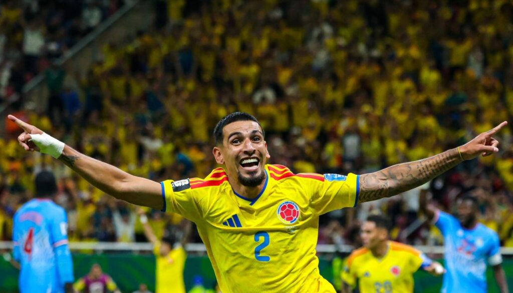 Celebración de Daniel Muñoz / X: @FCFSeleccionCol