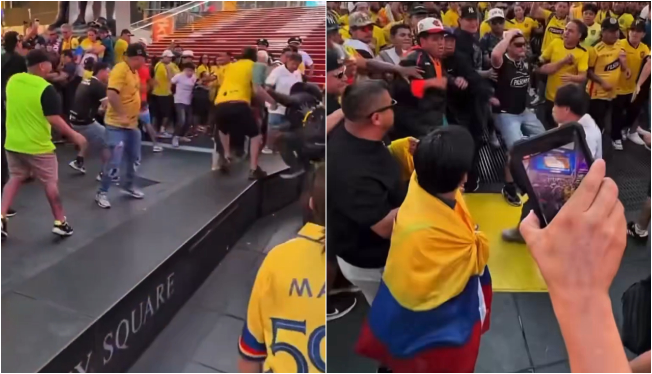 Mundial 2026: video viral de pelea de hinchas de Ecuador en el Times Square