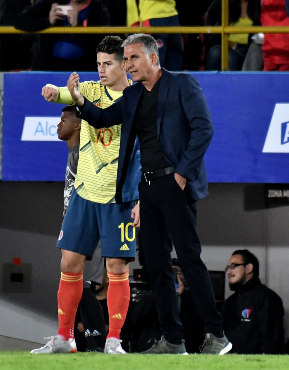 James Rodríguez y Carlos Queiroz