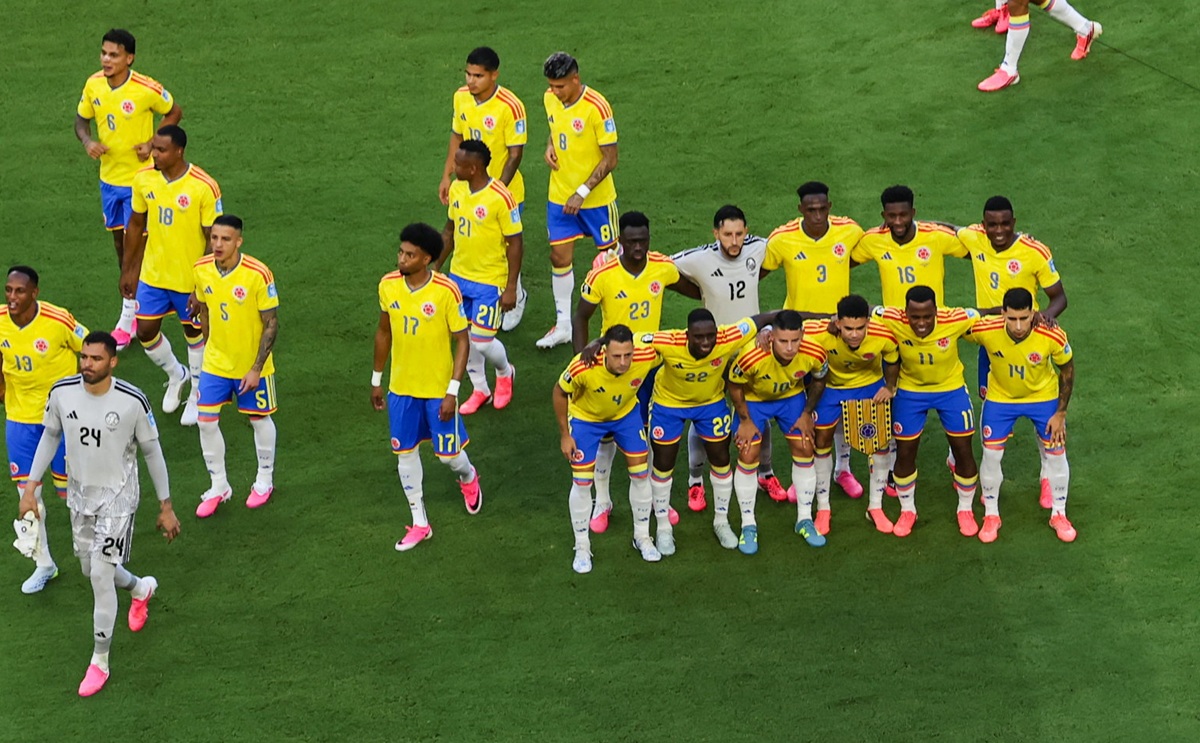 La selección Colombia antes del partido del Grupo K de la Copa Mundial de la FIFA 2026 contra Portugal en el Estadio de Miami, el 27 de junio de 2026, en Miami, Estados Unidos.