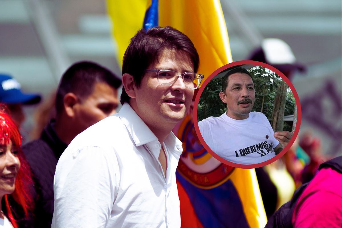 'Zarco Aldinever' (círculo), implicado en el asesinato de Miguel Uribe (fondo), murió, según el comisionado de Paz
