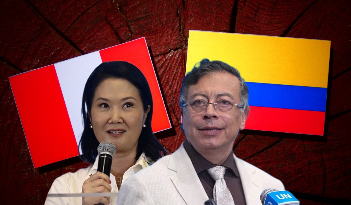 Keiko Jufimori y Gustavo Petro