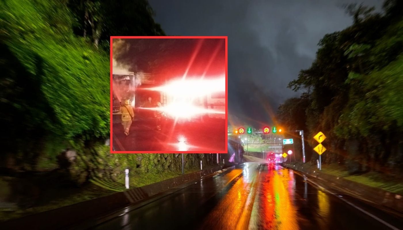 Emergencia en vía Villavicencio-Bogotá por incendio de vehículo de carga