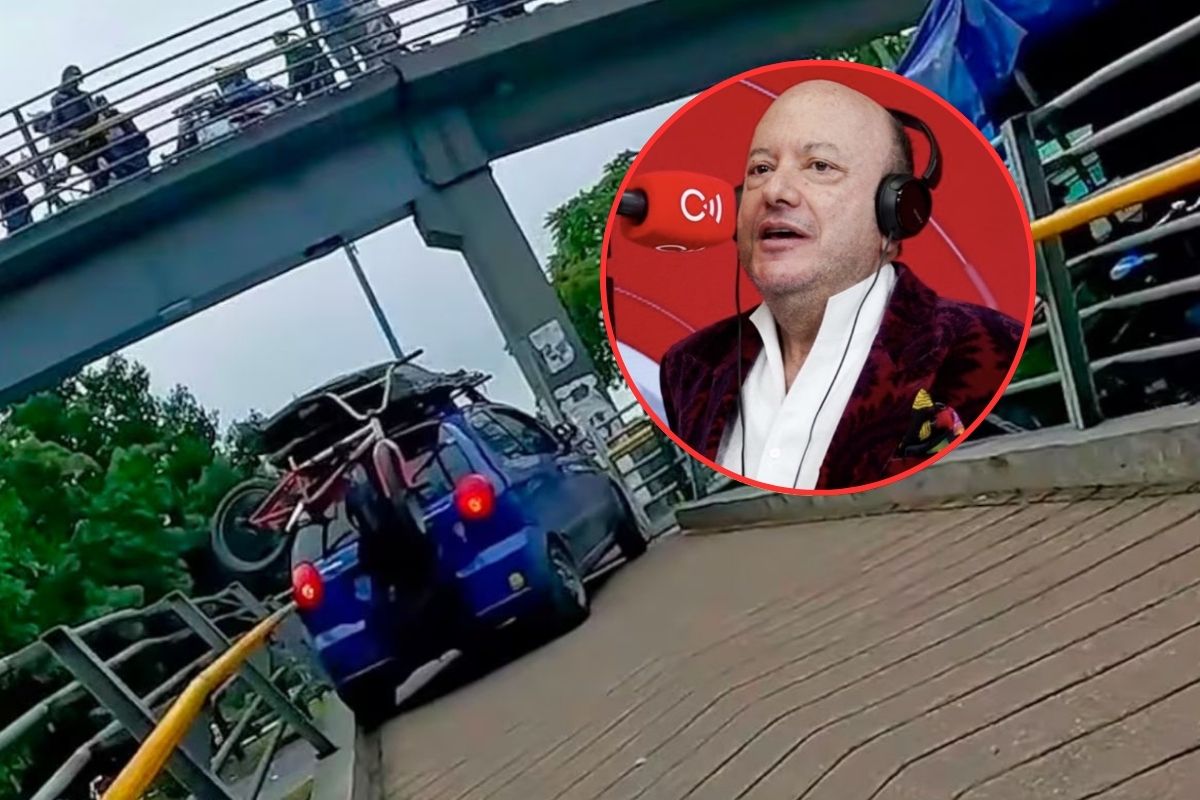 Julio Sánchez Cristo habló con dueño del Spark azul que subió a puente peatonal en Bogotá