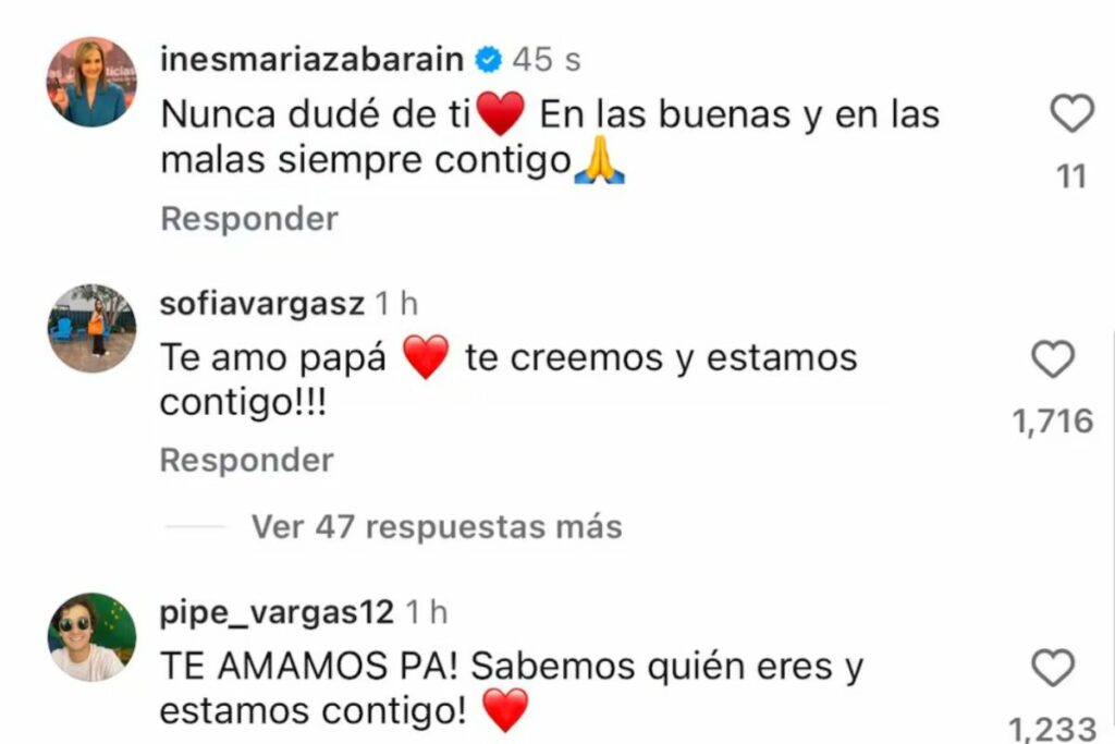 Familia de Jorge Alfredo Vargas lo respalda / Captura IG: Jorge Alfredo Vargas