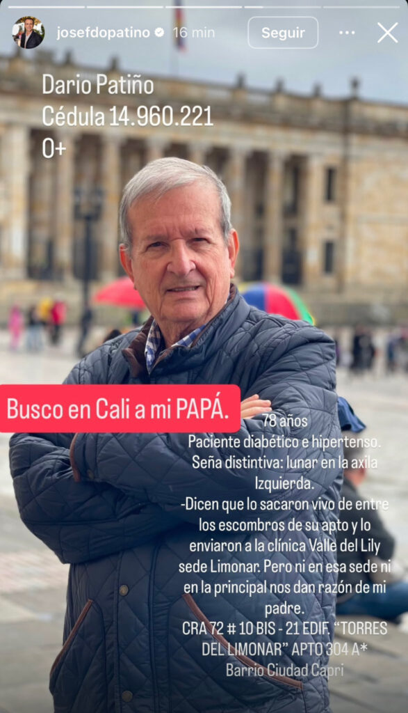 Papá de José Fernando Patiño / Instagram: josefdopatino