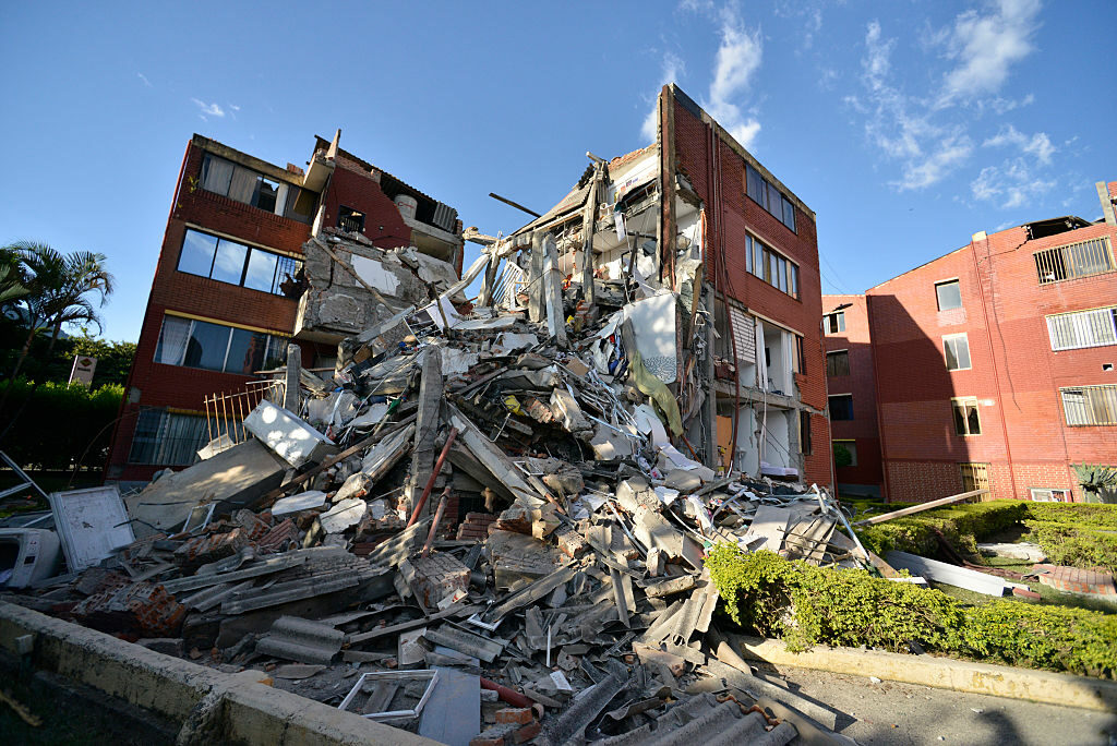 Edificio destruido en Pereira (Getty)