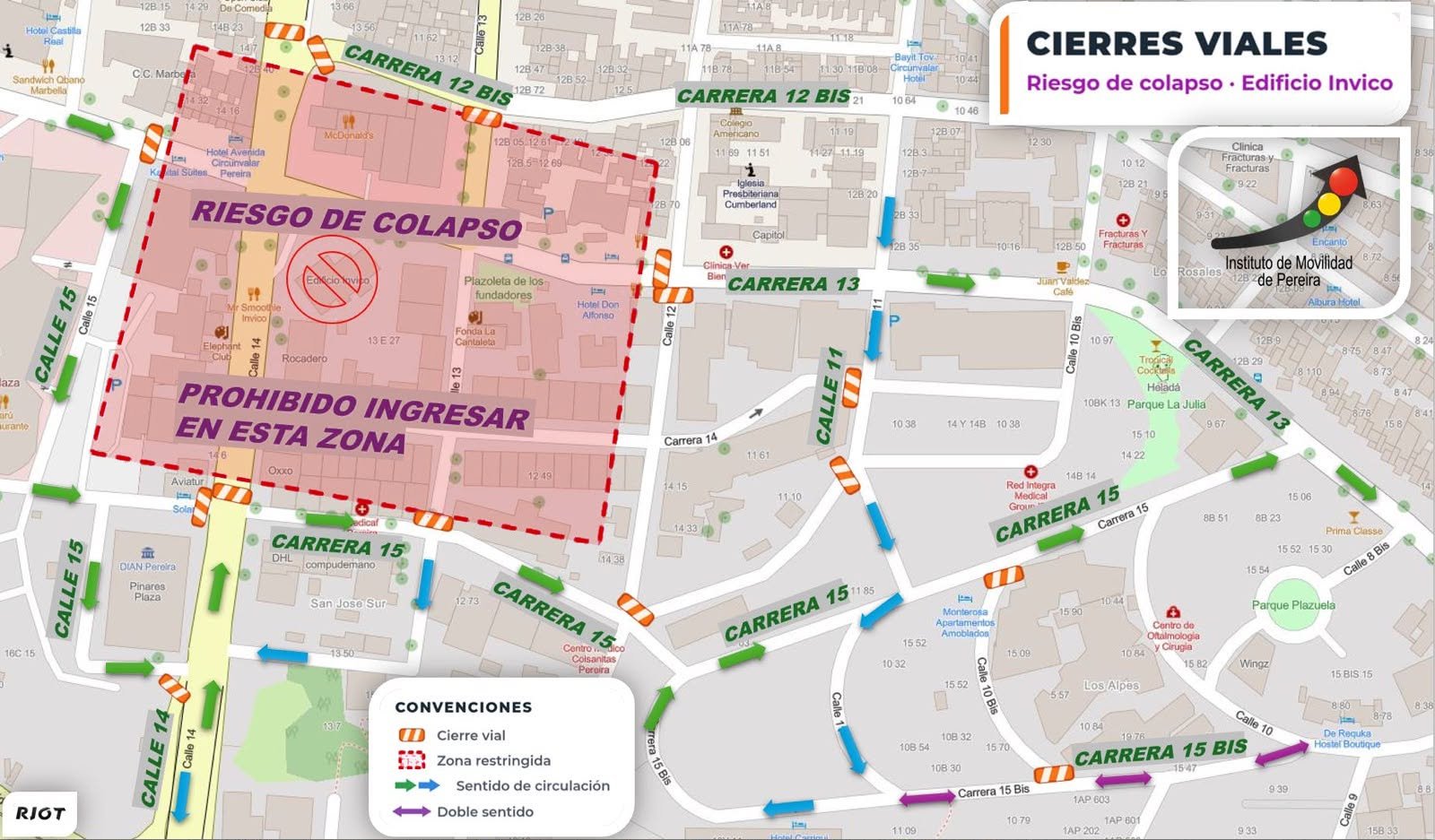 Terremoto en Colombia: cierres en centro de Pereira por edificio Invico
