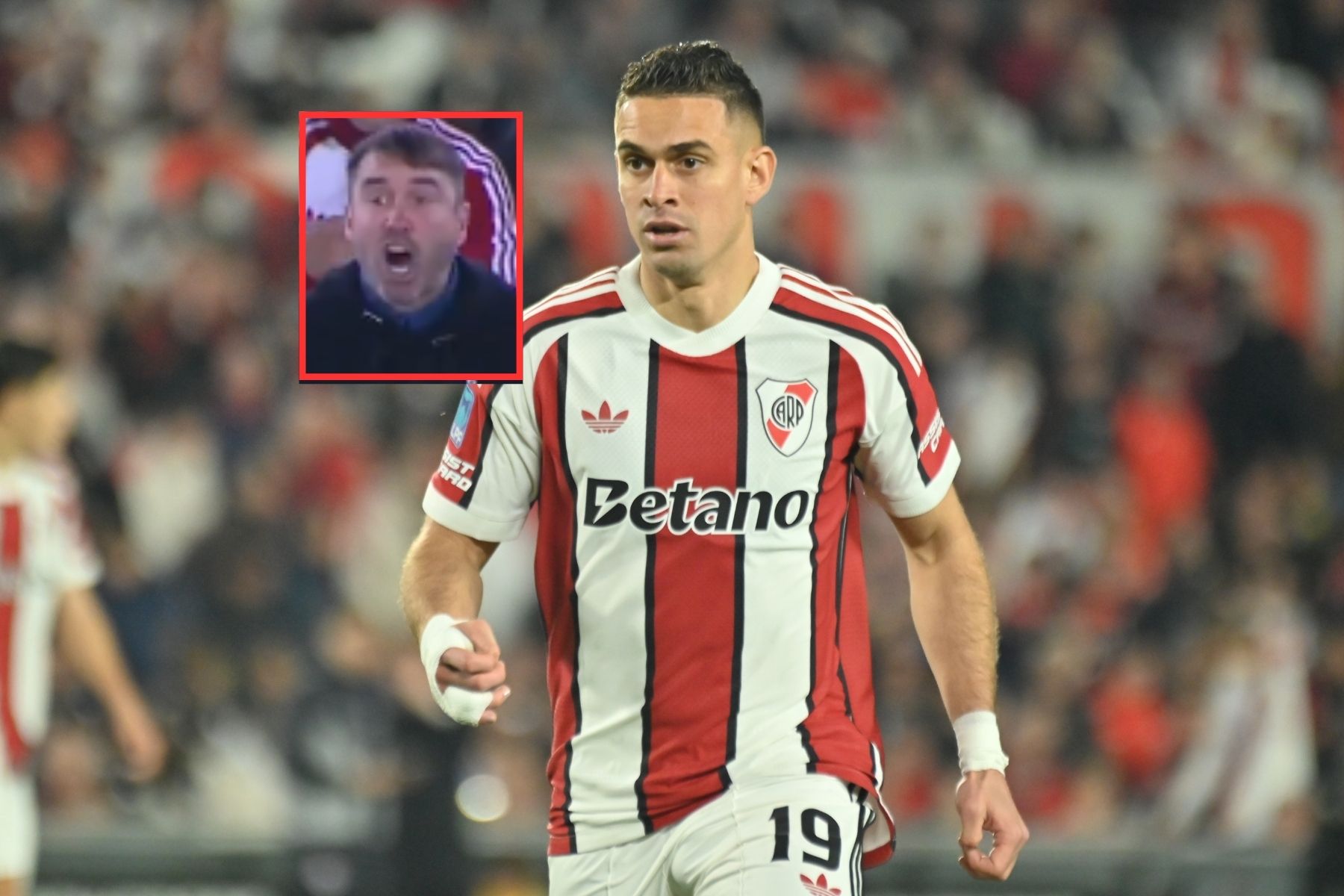 Rafael Santos Borré y 'Chacho' Coudet