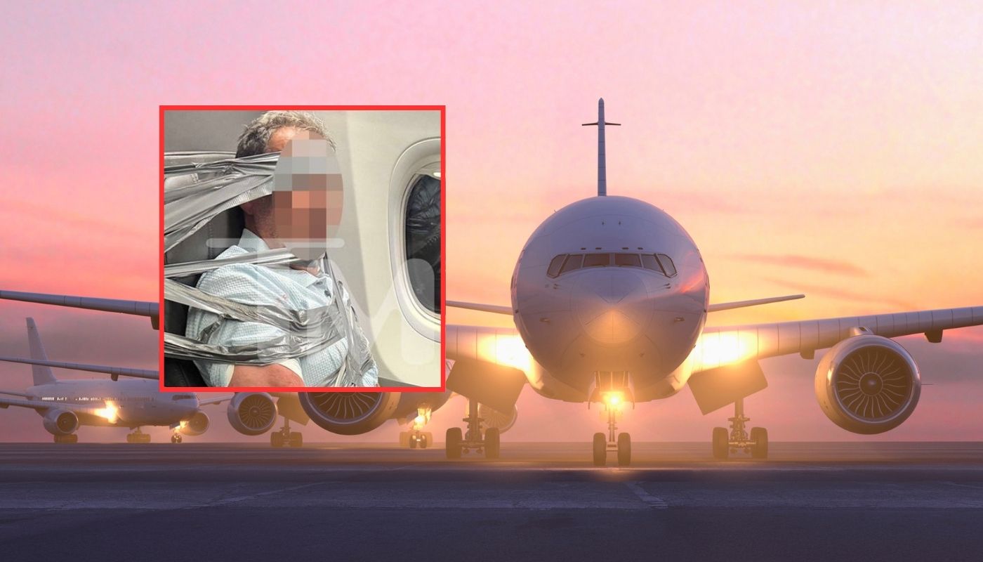 Pasajero de American Airlines terminó amarrado por insultar y golpear a viajero