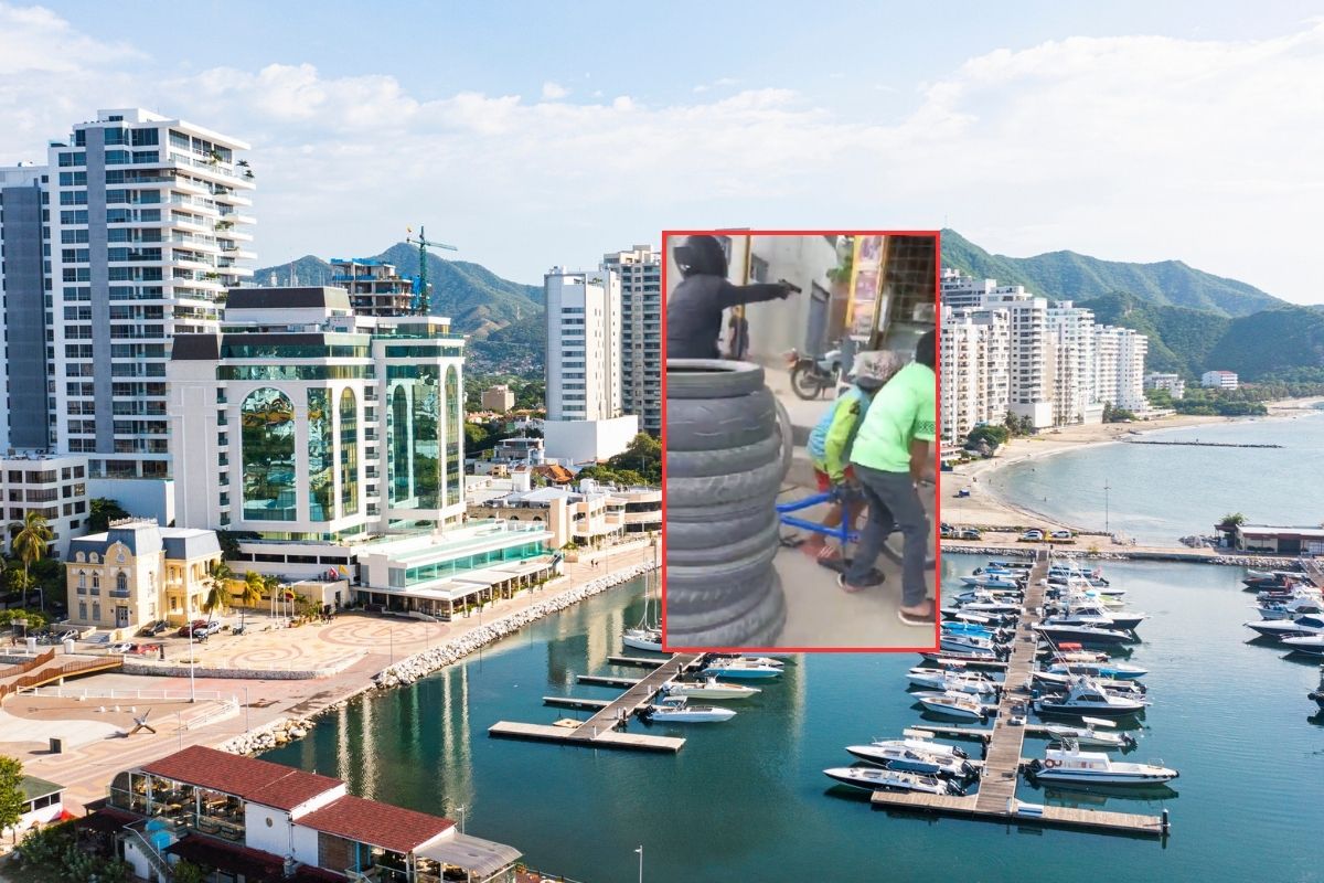 Video en Santa Marta de criminales disparando a negocio al lado de niños