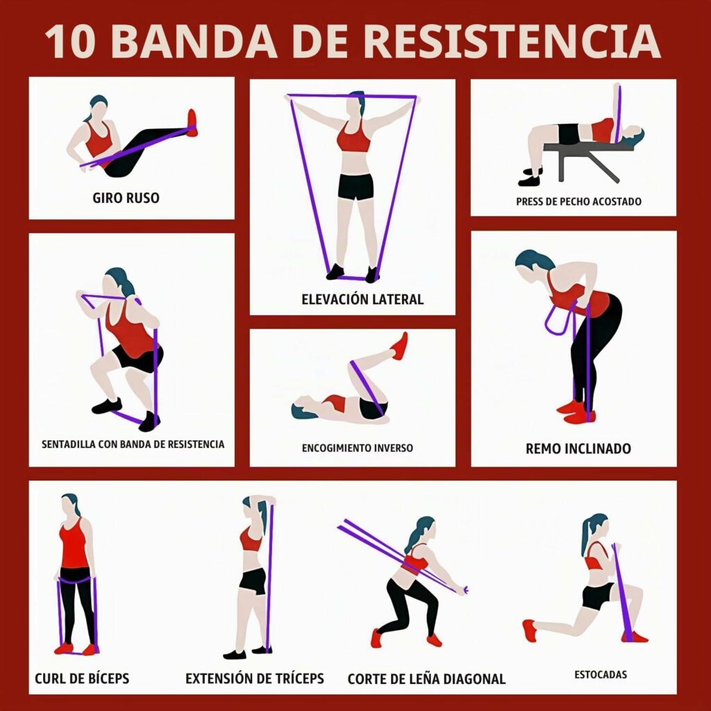 Ejercicios con bandas de resistencia (Amazon)