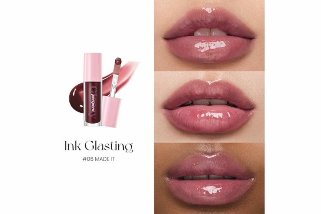 Peripera Brillo de Labios Ink Glasting, No Pegajoso, Brillo Reluciente, Aplicador 4XL para Fácil Aplicación, Brillo de Labios Coreano, Labios de Aspecto Más Voluminoso, Suave como Mantequilla, Labios / Amazon