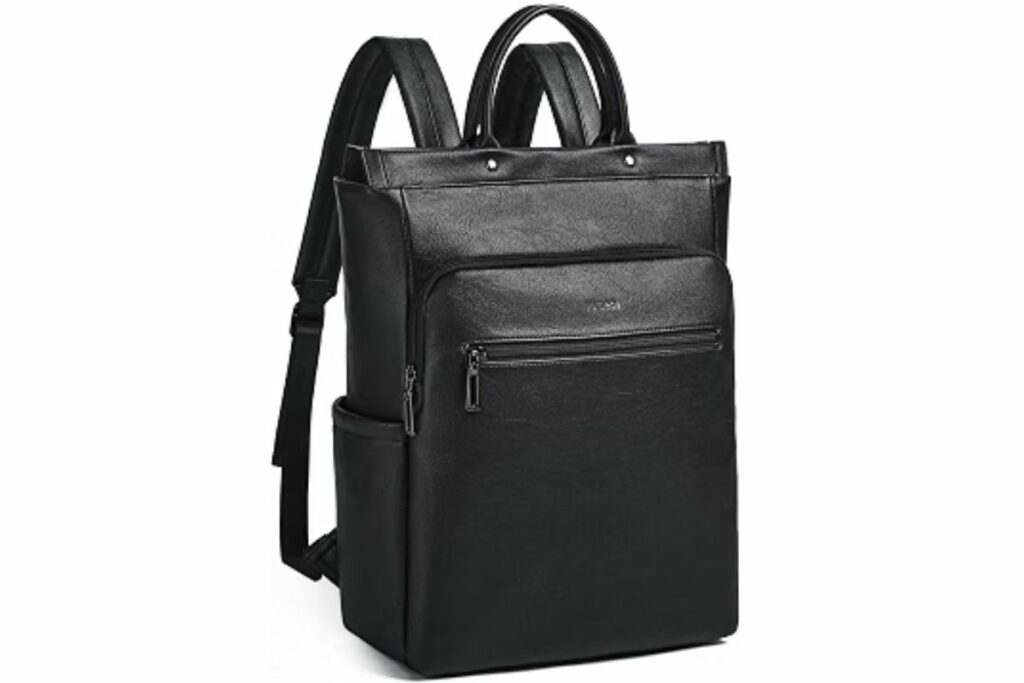 Mochila de cuero para computadora portátil para mujer, mochila de viaje con bolsa para portátil de 15.6 pulgadas, mochila casual con compartimento para portátil para profesores, universidad / Amazon