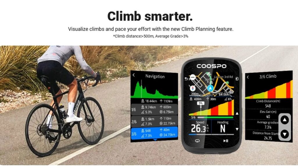 Ciclo computador con GPS y mapa. 