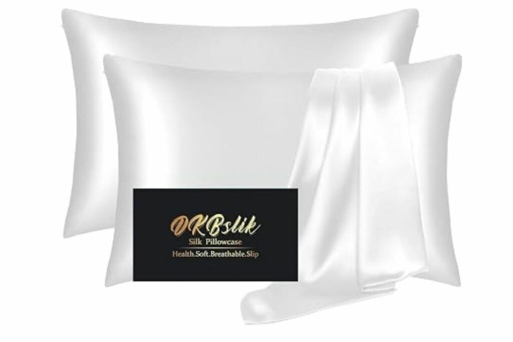 Juego de 2 fundas de almohada de seda de morera, juego de 2 fundas de almohada estándar, salud, suave, antiacné, sueño de belleza, fundas de almohada de satén de seda natural en ambos lados para mujer / Amazon