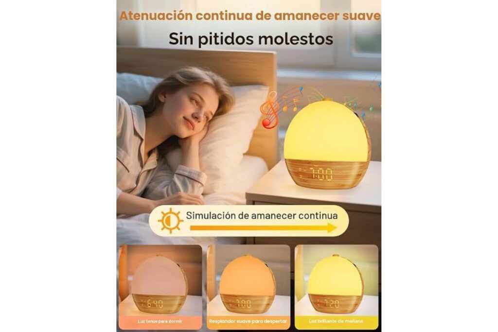 Reloj despertador Sunrise con máquina de sonido / Amazon
