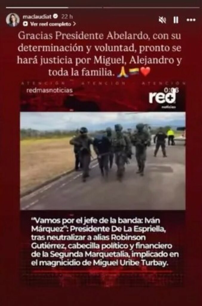 El mensaje de María Claudia Tarazona a Abelardo de la Espriella / Instagram: @maclaudiat