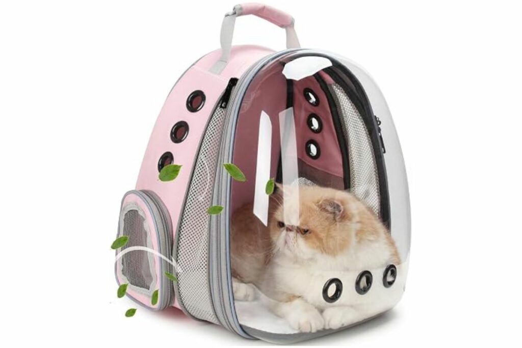 Mochila transportadora para gatos, mochila expandible de burbujas para gatos y perros pequeños, mochila de viaje aprobada por aerolíneas para senderismo, caminar y aventuras al aire libre / Amazon
