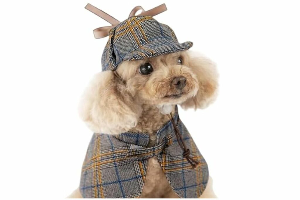 MANON ROSA Disfraz de perro de detective de Halloween con capa y sombrero / amazon