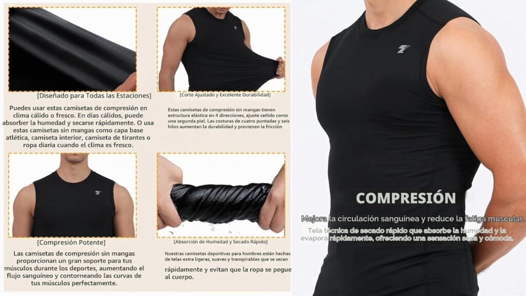 Camisa de compresión. (Amazon)