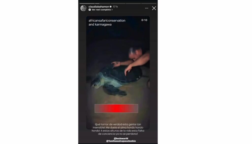 Historia en Instagram de Claudia Bahamón
