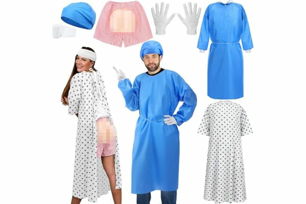 Disfraz de Halloween para parejas, 6 piezas, para adultos, médico / Amazon