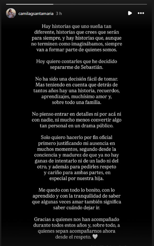 Mensaje Camila Santamaría